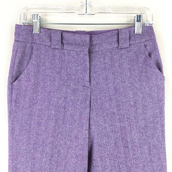 Ted Baker Dress Pant Womens sz 1 US 0-2 Wide Leg Herringbone Wool Blend NEW - Picture 2 of 11